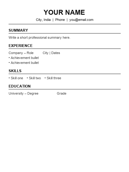 ATS Standard resume template