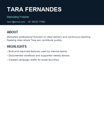 Bold Header resume template