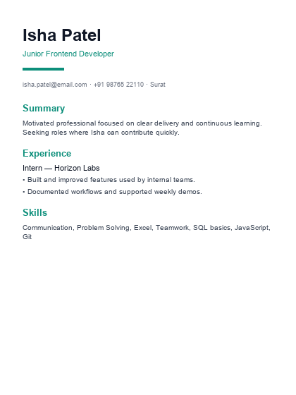 Modern Accent resume template