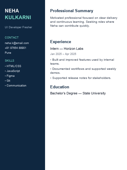 Sidebar Pro resume template